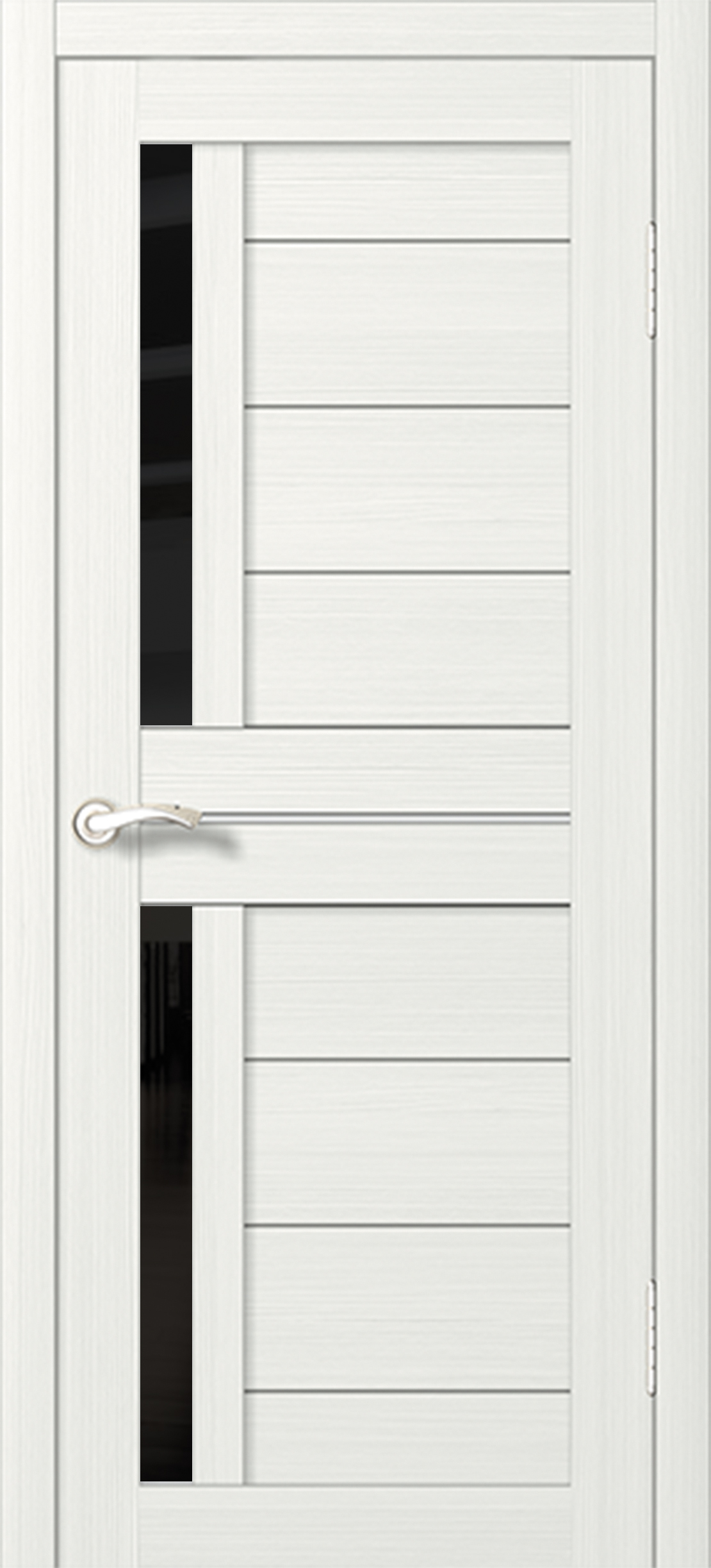 Межкомнатная дверь Неаполь №1 Лиственница белая (стекло Черное)