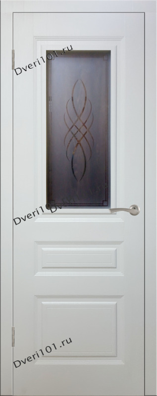 Межкомнатная дверь Мария ДО (рис."паук") Белый ясень
