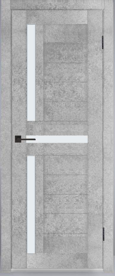 Межкомнатная дверь М3 Бетон серый (стекло сатин)