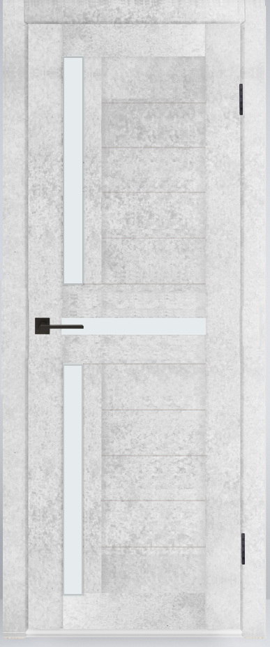 Межкомнатная дверь М3 Бетон снежный (стекло сатин)