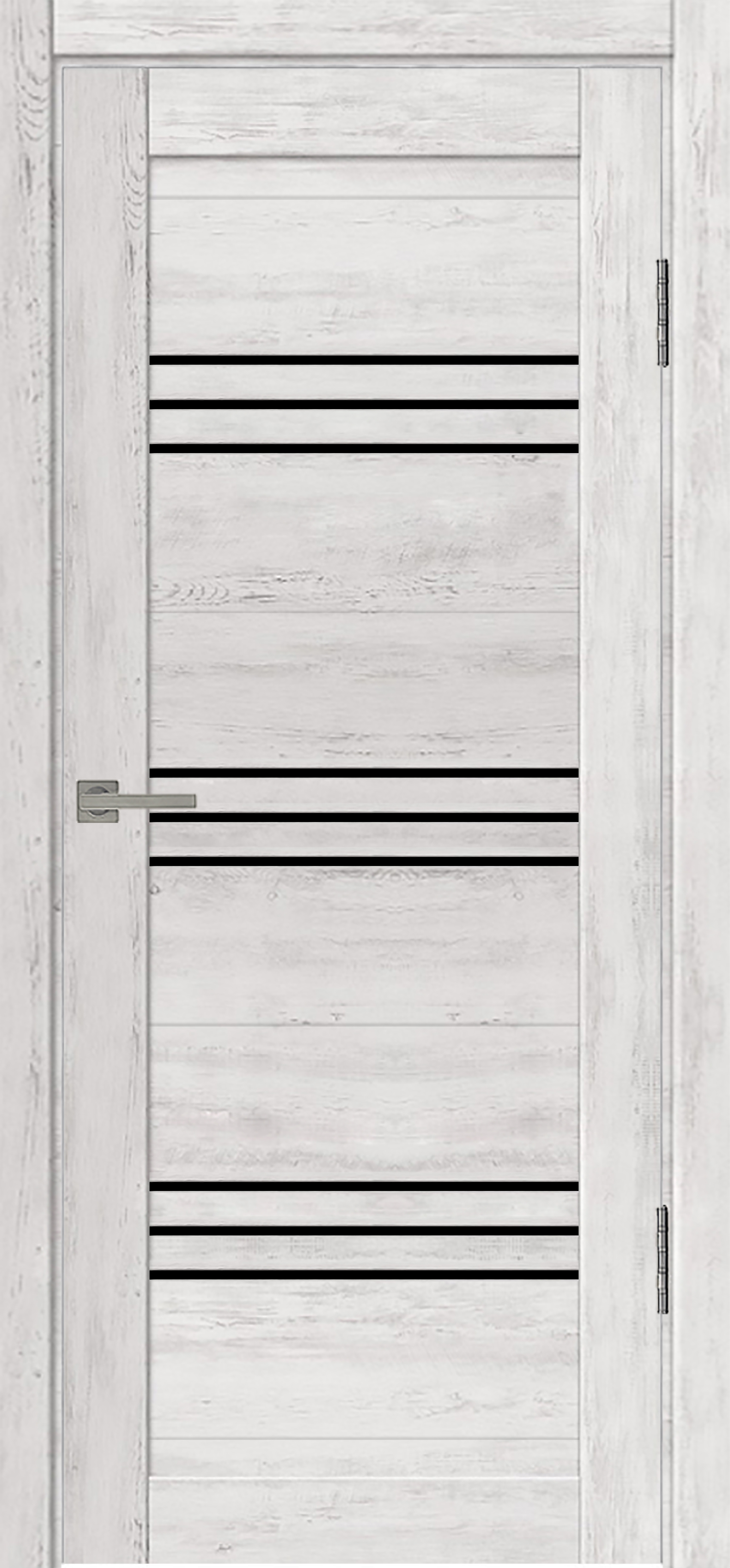 Межкомнатная дверь АЛ60 Санторини белый (стекло Черное)