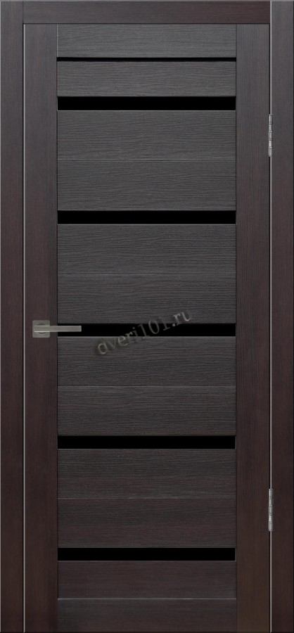 Межкомнатная дверь М1 Венге (стекло Черное)