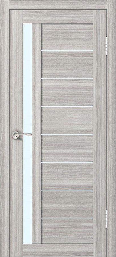 Межкомнатная дверь М14 Дуб дымчатый (стекло сатин)