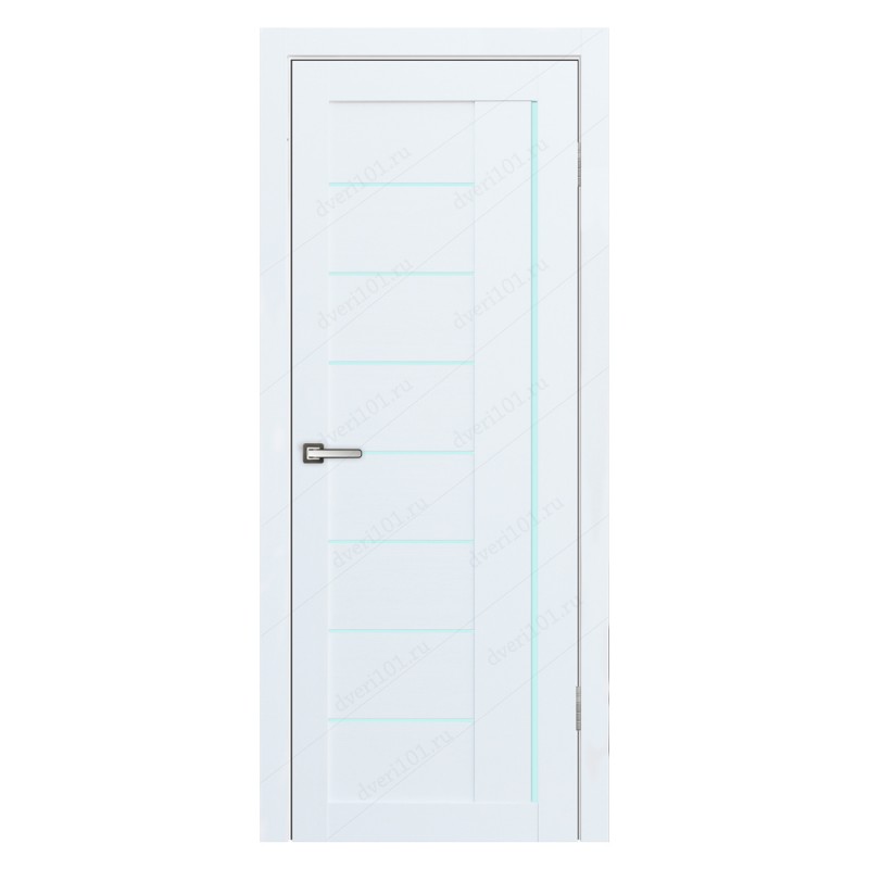 Межкомнатная дверь М2 Белый Бланко (стекло сатин)