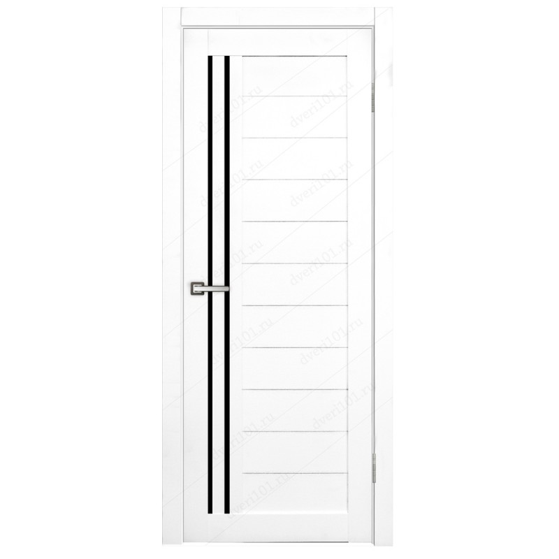 Межкомнатная дверь М4 Белый Бланко (стекло ЧЕРНОЕ)