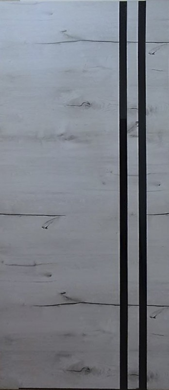 Межкомнатная дверь В12 Дуб арктик (стекло Черное)