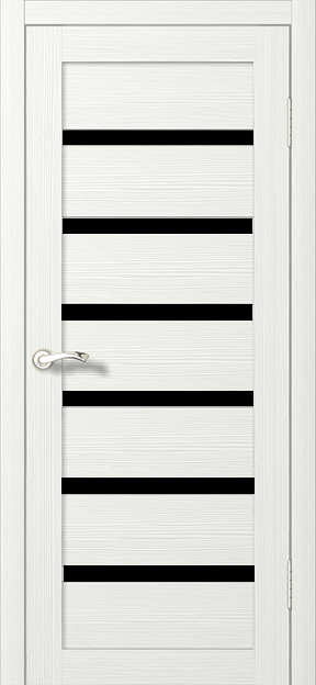 Межкомнатная дверь 5 Неаполь  (лиственница белая)   темное стекло, шт