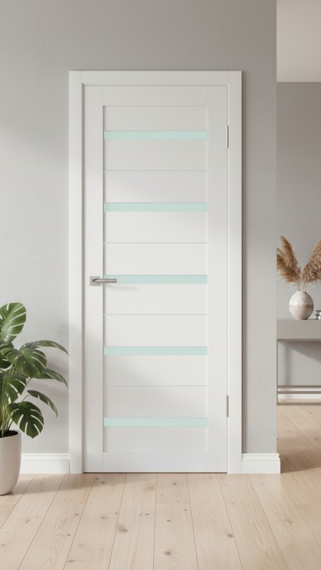 Межкомнатная дверь М1 Белый Бланко (стекло сатин)