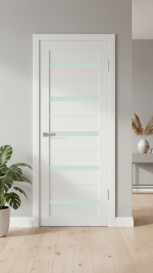 Межкомнатная дверь М1 Белый Бланко (стекло сатин)