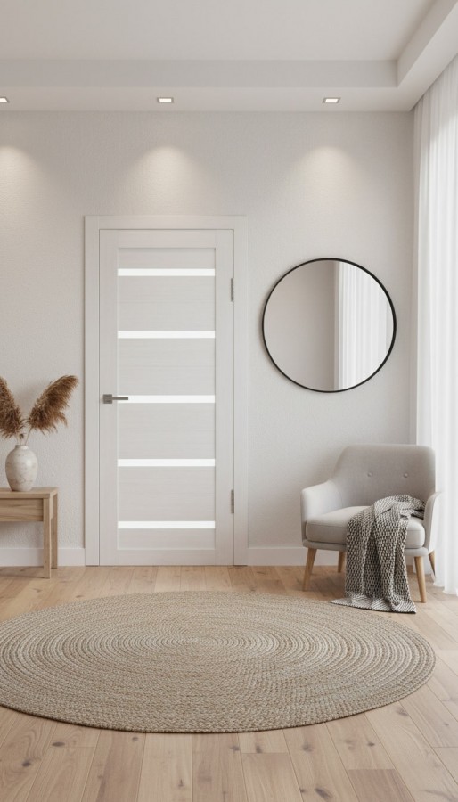 Межкомнатная дверь М1 Бьянка (стекло Белое)