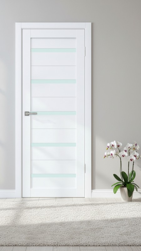 Межкомнатная дверь М1 Бьянка (стекло сатин)