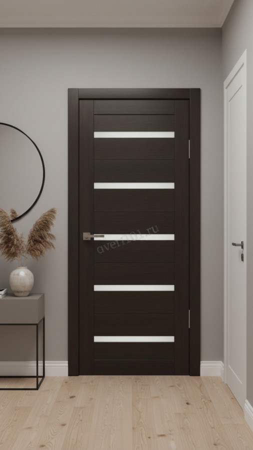 Межкомнатная дверь М1 Венге (стекло Черное)