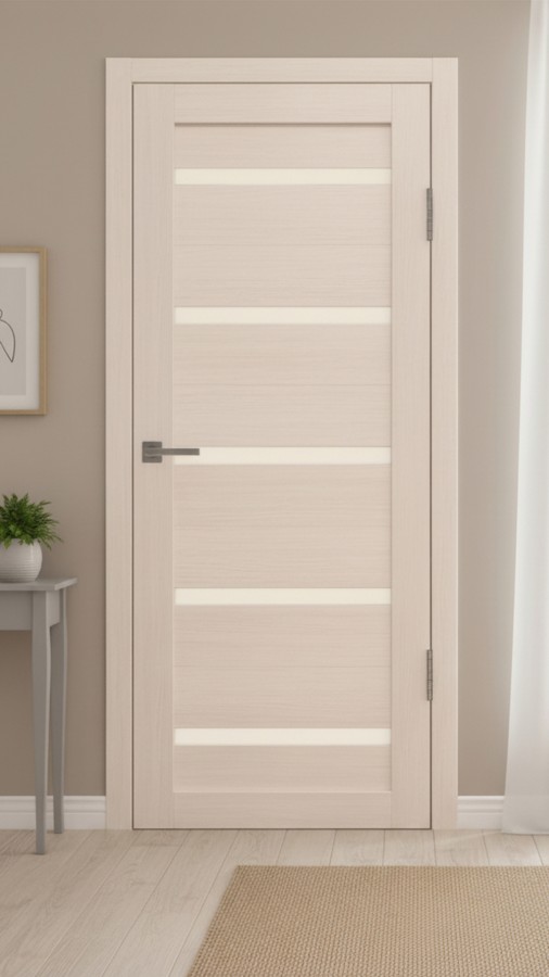 Межкомнатная дверь М1 Капучино (стекло Бежевое)