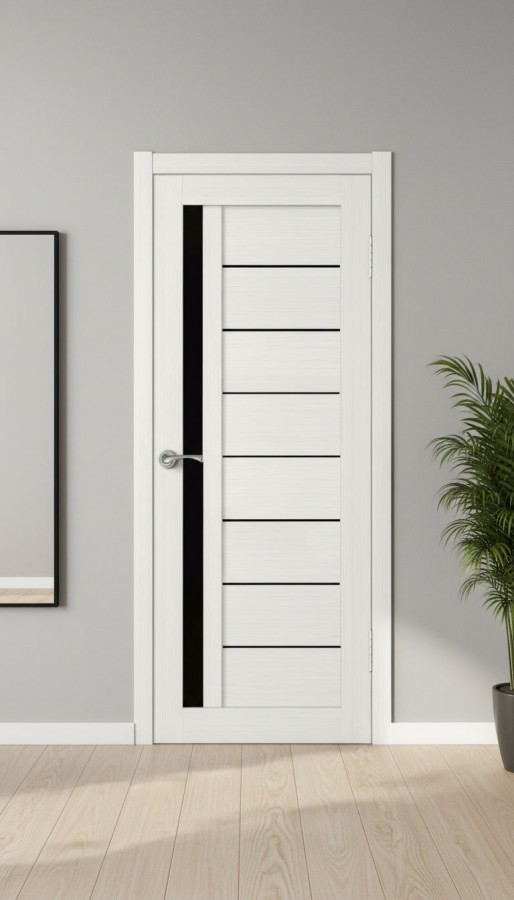 Межкомнатная дверь М14 Бьянка (стекло Черное)