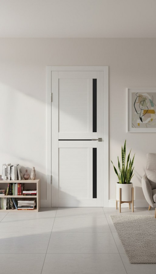 Межкомнатная дверь М3 Бьянка (стекло Черное)