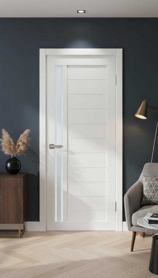 Межкомнатная дверь М4 Бьянка (стекло сатин)