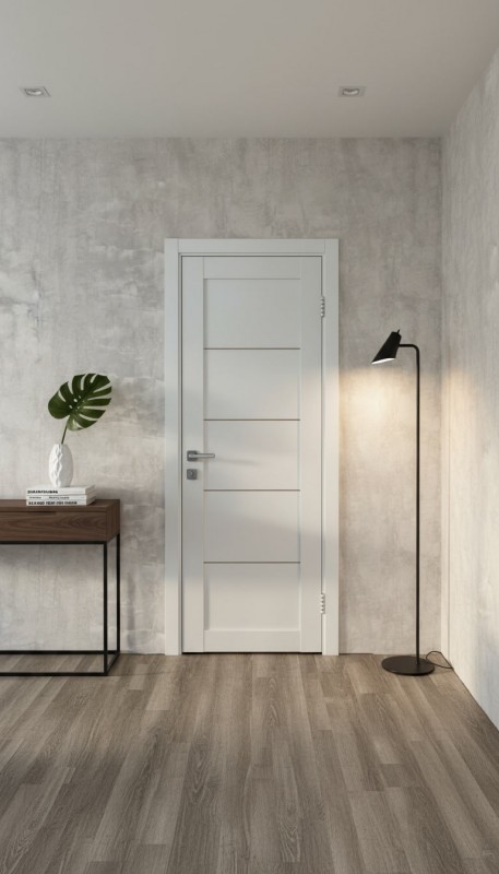 Межкомнатная дверь М65 Полипропилен Аляска (стекло сатин)