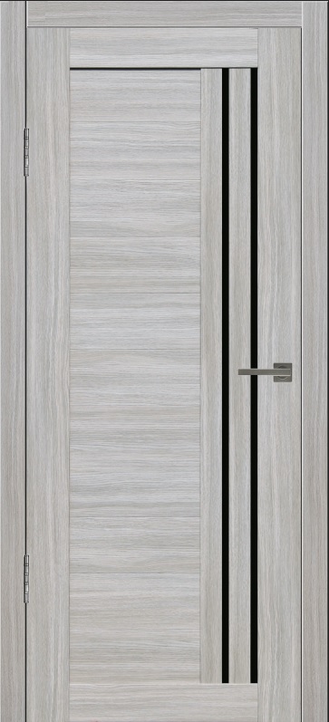 Межкомнатная дверь М4 Дуб дымчатый (стекло ЧЕРНОЕ)