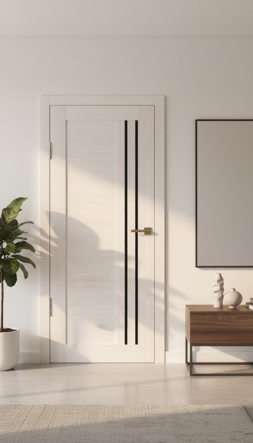 Межкомнатная дверь М4 Капучино (стекло Черное)