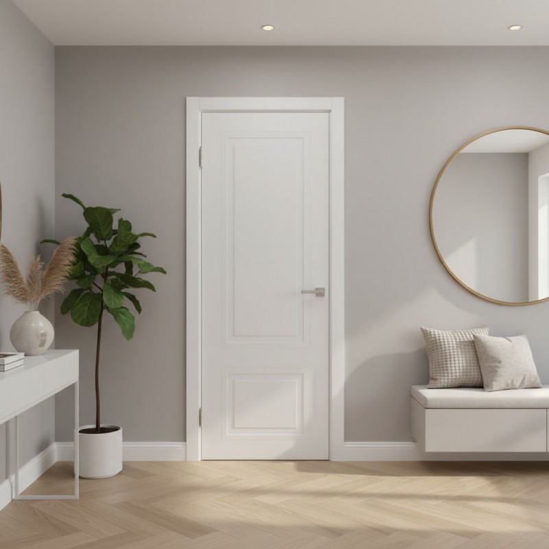 Межкомнатная дверь ДГ Альдо 2 9003 белый холодный